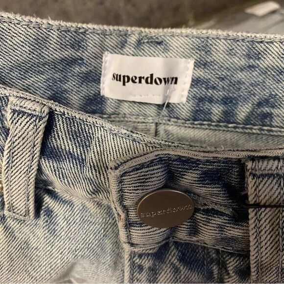 NWT superdown bailee butt slit jeans high rise slim skinny blue Revolve 23 - Picture 11 of 16